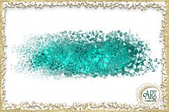 Teal Aqua Glitter Brush Strokes 24 PNG Aquamarine clipart Splashes  Product Image 16