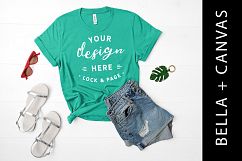 Kelly Green Bella Canvas 3001 T Shirt Mockup Product Image 1