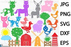 Farm Animals Monogram - Clip art / Cutting Files - 74c Product Image 1