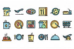 Airline food icons set vector flat Product Image 1