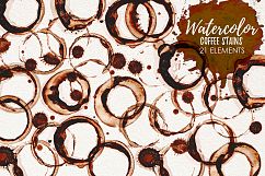 Watercolor Coffee Stains and Stalks Product Image 2