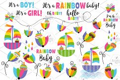 Rainbow Baby Clipart And Seamless Digital Papers Bundle Product Image 4