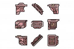 Cartridge icons set vector flat Product Image 1