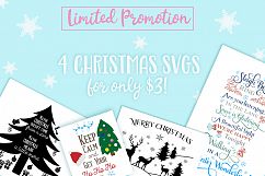 4 Christmas Cutting Files for $3 Only! Sleigh Bells Ring - Merry Christmas - Keep calm and get your Ho Ho Ho on &amp; Christmas Quote Product Image 1
