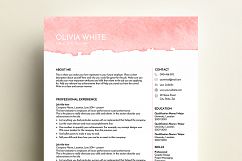 resume template / pink watercolor / feminine Product Image 4