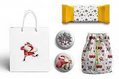 Happy Santa - Watercolor Clip Art Set Product Image 7