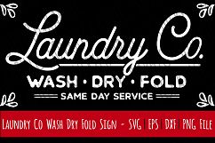 Laundry Company Sign | Wash Dry Fold | SVG Cut| PNG Print Product Image 1