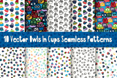 Nice Owls In Cups Patterns Product Image 1
