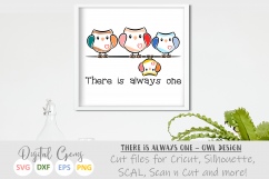 &#039;There is always one&#039; - Owl SVG EPS DXF PNG files Product Image 1