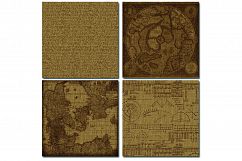 Burlap Maps Digital Paper - 14 Antique Burlap Sack Maps Product Image 4