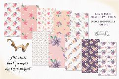 Floral Seamless Patterns Pretty Flower Pink Digital Papers Product Image 3