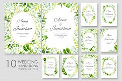 Floral Wedding invitations vector set Product Image 1