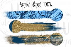 Gold, Silver, and Navy Blue Brush Strokes Product Image 5