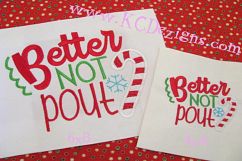 Better Not Pout Christmas Machine Applique Embroidery Design Product Image 1