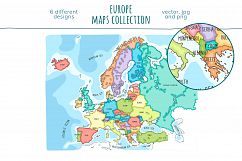 Maps of Europe. Hand drawn collection Product Image 8