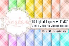 16 Seamless Gingham Pattern Digital Papers 12 x 12 inch Product Image 1