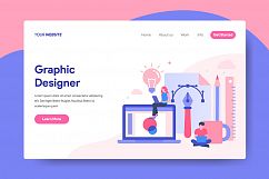 Landing page template of Graphic Designer Concept Product Image 1