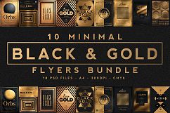 10 Minimal Black and Gold Flyers Bundle Product Image 1