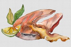 Salmon fish steaks PNG watercolor set Product Image 5