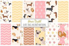 Cute Dogs Digital Paper and Vector Patterns Product Image 1