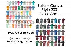 Bella Canvas 3001 Color Chart Mockup Every Color jpeg Images Product Image 1