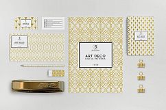 8 Seamless Art Deco Patterns - Ivory &amp; Gold Set 1 Product Image 2