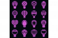 Air balloon icons set vector neon Product Image 1