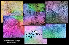 Pastel Rainbow Grunge Backgrounds - 12 Image Set Product Image 2