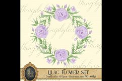 10 Lilac Flowers, Flower Frame, Flower Wreath, Flower Laurel Product Image 2
