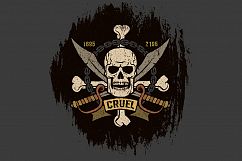 Pirate logos set with grunge Product Image 5