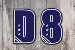 Stars and Strips monogram text - SVG Cut Files - Vinyl Cutters, Screen Printing, Silhouette, Die Cut Machines, &amp; More Product Image 2