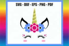unicorn svg, einhorn, unicorn headband, unicorn face svg Product Image 1