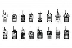 Radio walkie talkie icons set, simple style Product Image 1