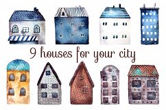 Little Town - Watercolor Clip Art Set Product Image 2