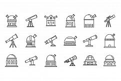 Planetarium astronomy icons set, outline style Product Image 1