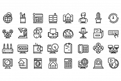 Home office icons set, outline style Product Image 1