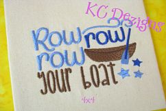 Row Row Row Your Boat Machine Embroidery Design Product Image 3