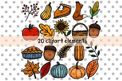 fall clipart, thanksgiving clipart, leaf clipart, fall clip Product Image 3