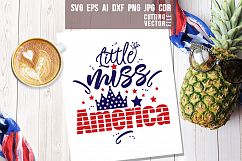 Little miss America Quote- svg, eps, ai, cdr, dxf, png, jpg Product Image 1