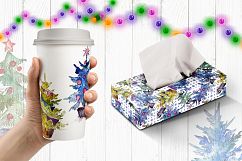 Trees Christmas PNG watercolor set Product Image 6