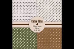 12 Coffee Time Digital Papers Coffee Pattern Cookies Pattern Product Image 2