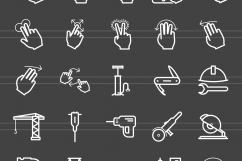 166 Signs &amp; Symbols Line Inverted Icons Product Image 2