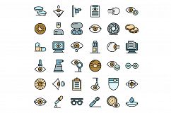 Eye examination icons vector flat Product Image 1