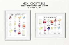 Watercolor Gin Cocktail Illustration and Prints Product Image 3