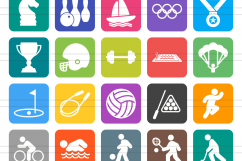 150 Fitness &amp; Sports Filled Round Corner Icons Product Image 2