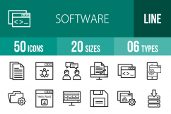 50 Software Development Line Icons Product Image 1