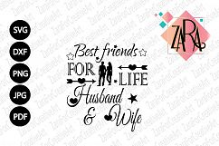 Best friends for life husband and wife  , svg DXF pdf jpg PNG - Cutting Files - Wall art - Clip Art  Product Image 4