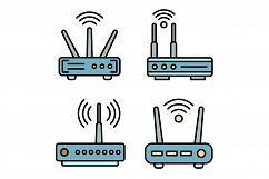 Router icons vector flat Product Image 1