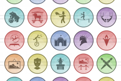 166 Places Filled Low Poly Icons Product Image 2