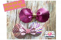 Pinch Center Scalloped Hair Bow Template Felt Hair Bow Product Image 1